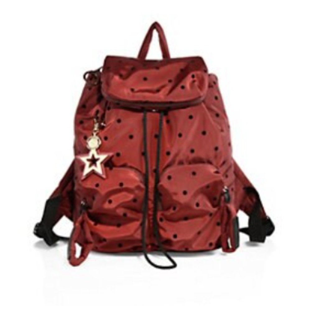 See By Chloé Joy Rider Grape And Black Dots Nylon Backpack